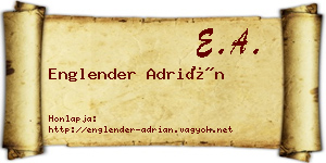 Englender Adrián névjegykártya
